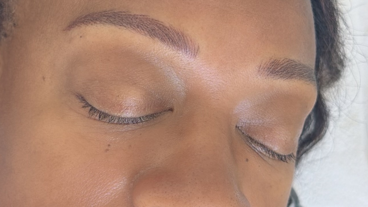 Initial natural brow baseline eyes closed