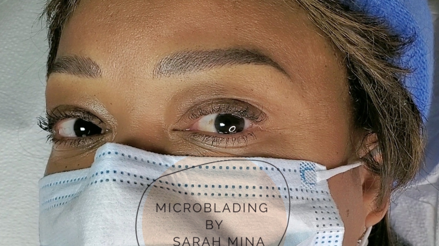 Angled perspective showing seamless connection between natural hairs and nano strokes