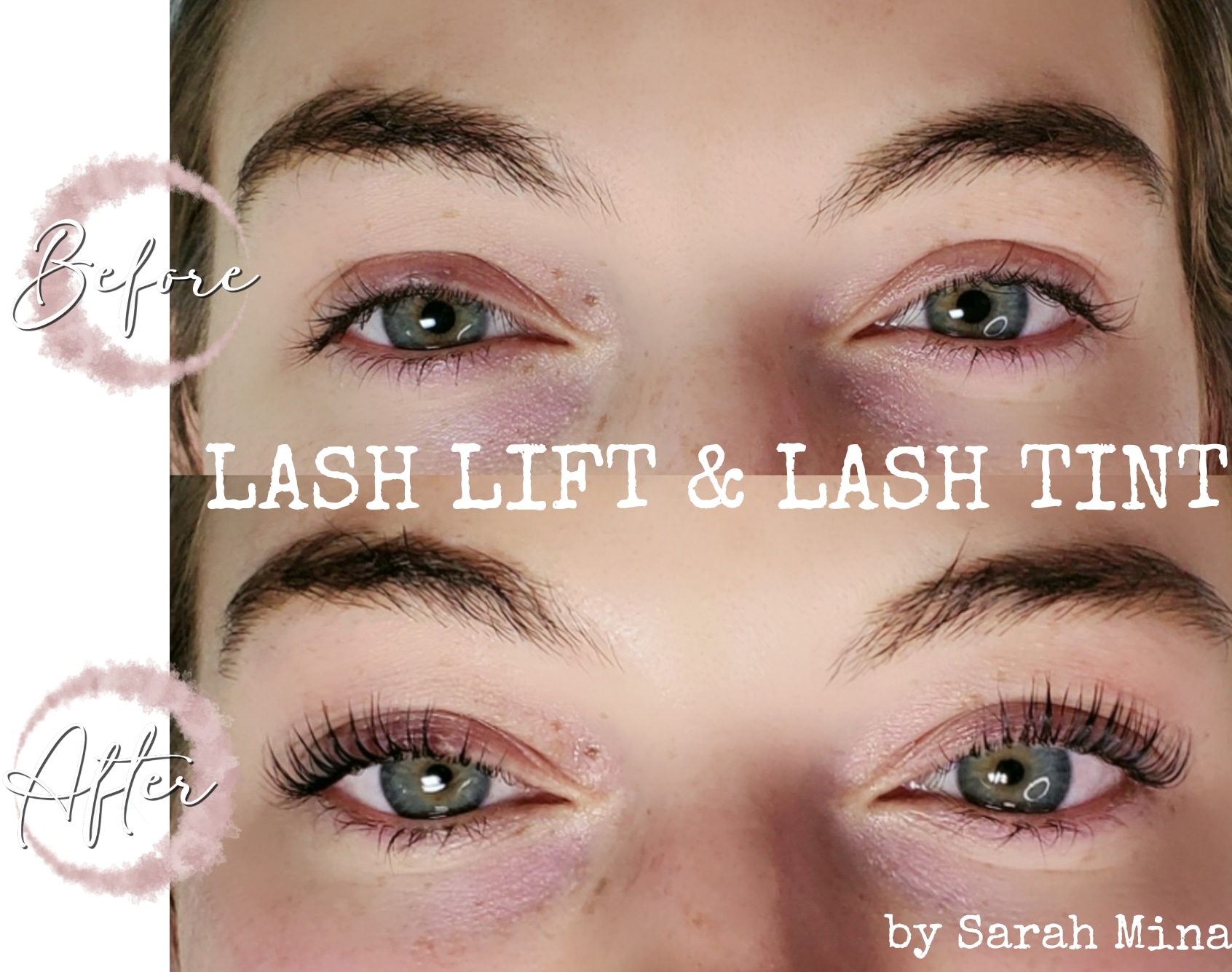 Lash Lift and Tint Before After Comparison